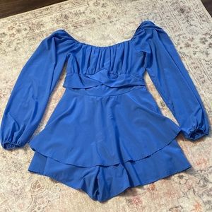 Blue Long Sleeve Dress